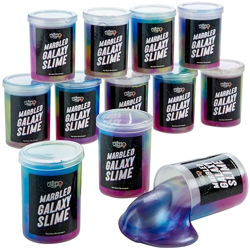 Marbled Galaxy Slime - 12 Pack - Cosmic Galaxy Gooey Unicorn Fidget Kit