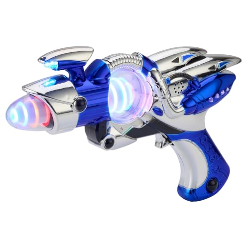 Light-Up Noise Blaster - Blue - 11.5 Inches - Super Spinning Space Sound Effects